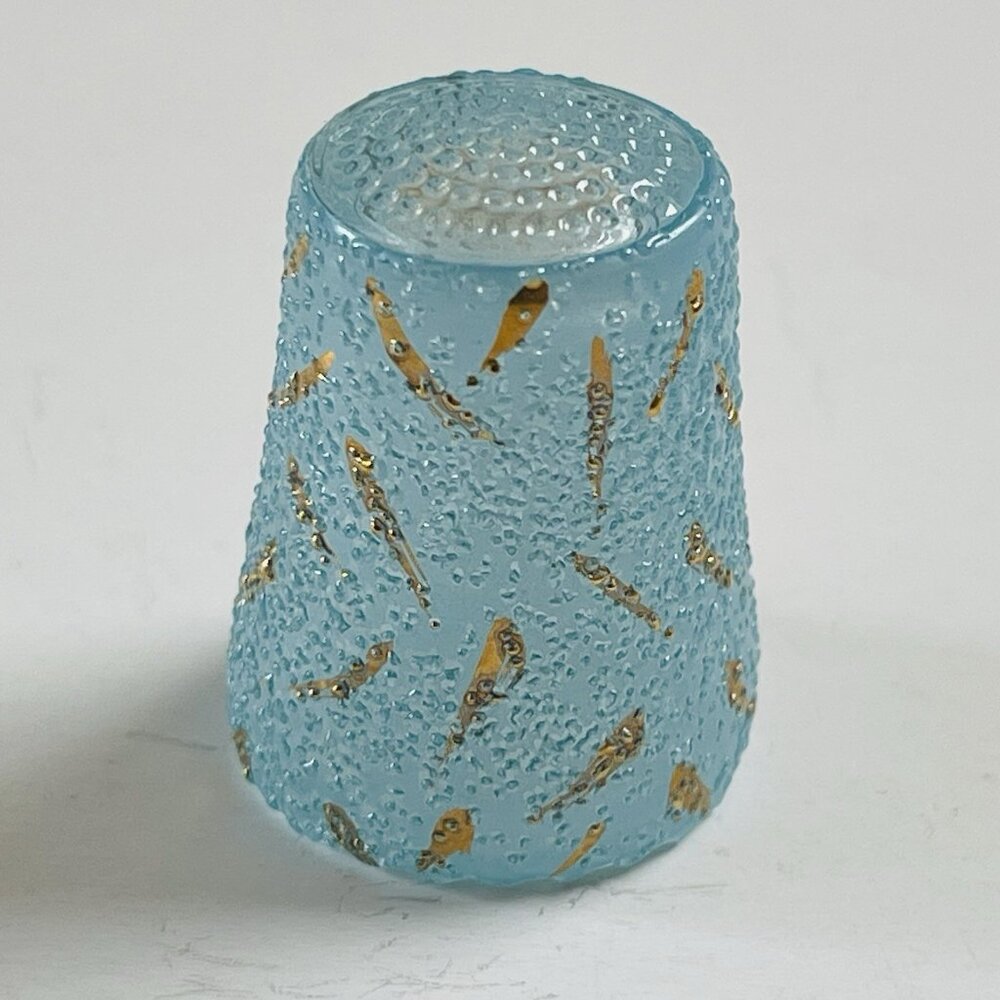 Sewing Quilting Thimble No Size Blue Collectible Bubble Decor